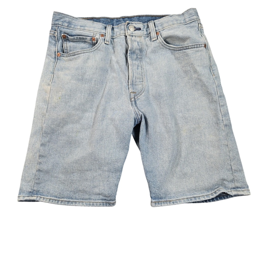 Levis 501 Shorts Mens 32 Blue Denim Regular Fit Button Fly Bermuda Casual